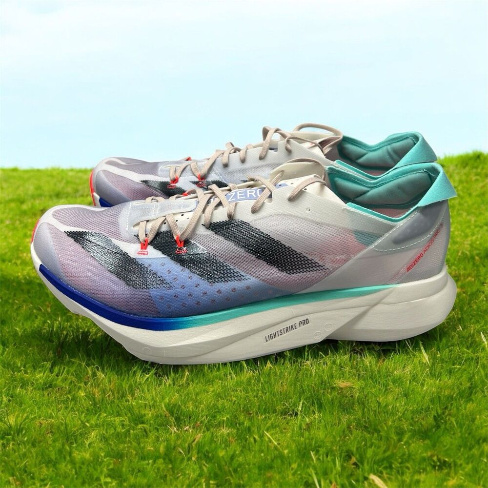 Adidas ADIZERO ADIOS PRO 3 Running Shoes Aurora Ink/Flash Aqua IE6237 Men Sz 14